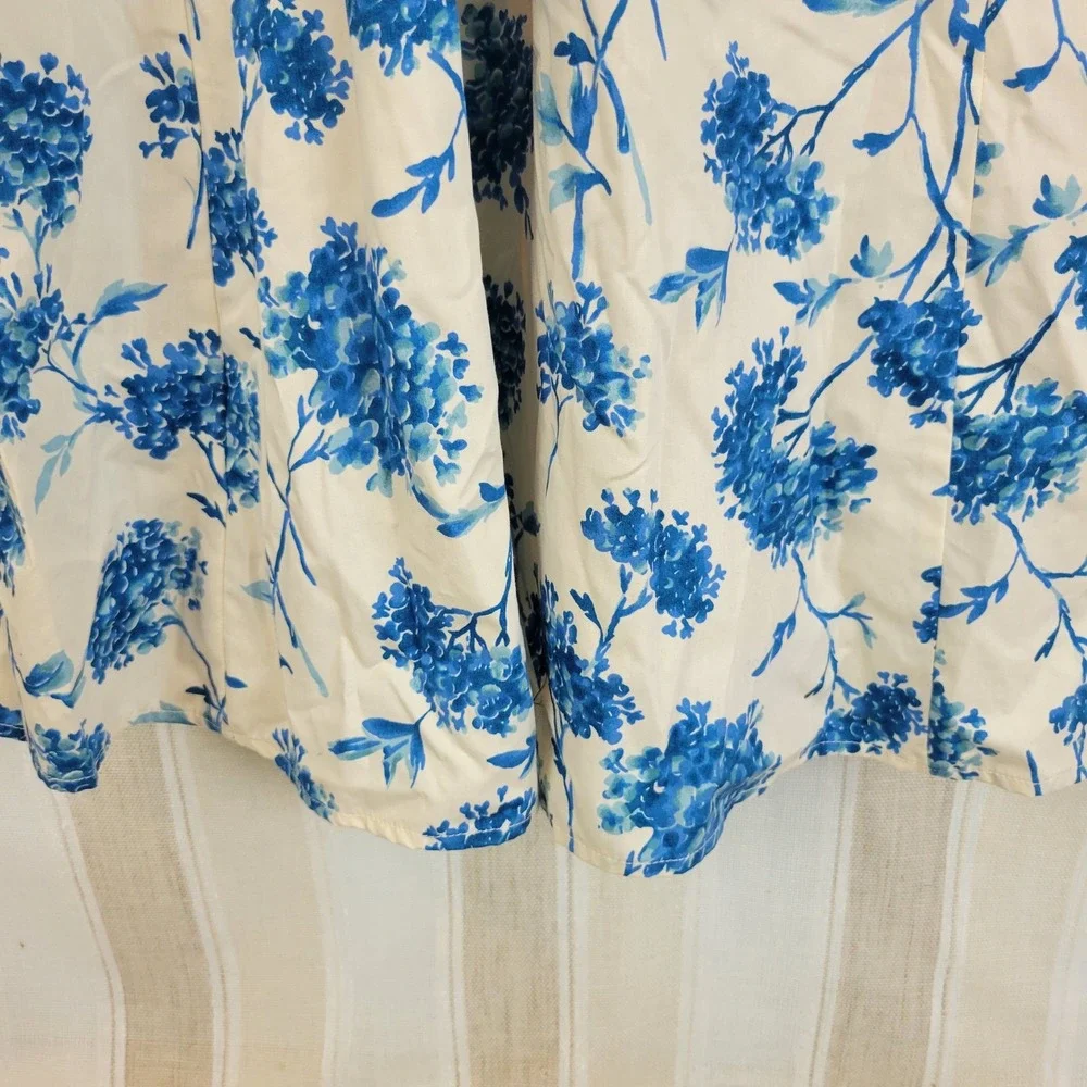 Abercrombie and Fitch Emerson Poplin Wide Strap Midi Dress Size Medium Floral